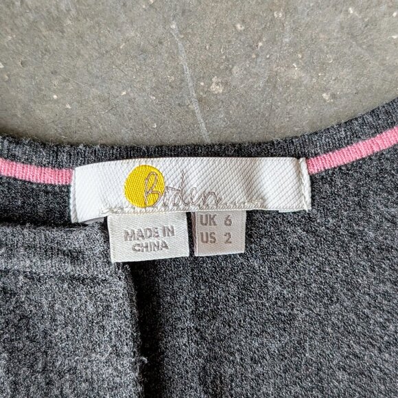 Boden Berkshire Coatigan in Charcoal Melange Long Cardigan Gray Stripes size 2 - Picture 6 of 8